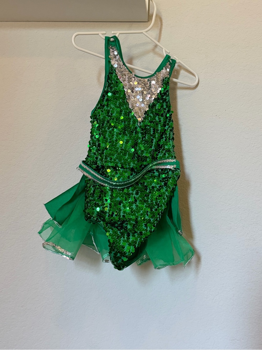 Weissman Green Sequin Kids Dance Costume